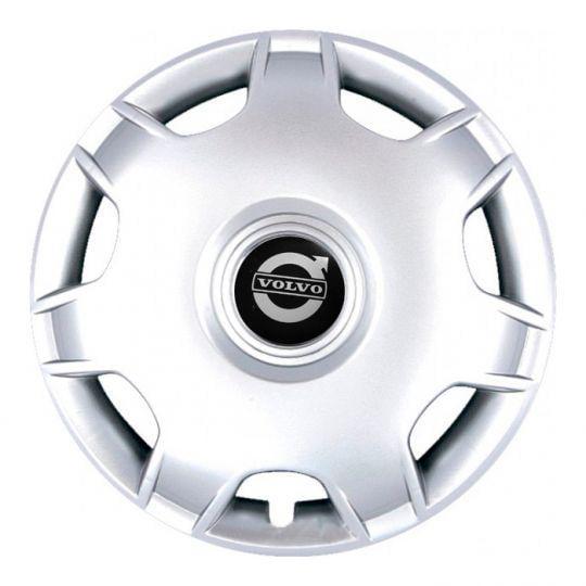 Ковпаки автомобільні SKS 205 R14 з логотипом Volvo 4 шт. Сріблястий