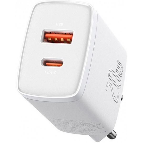 Зарядное устройство Baseus Compact Quick Charger U+C 20W White (CCXJ-B02) - фото 3