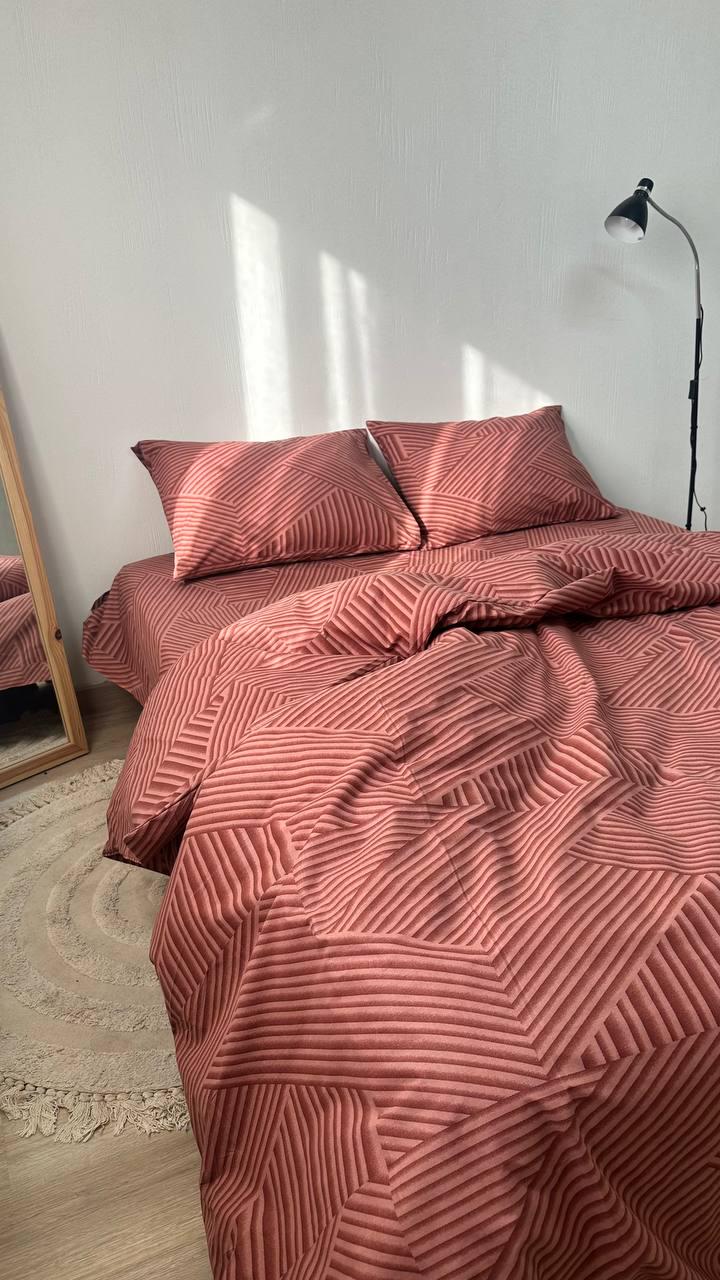 Комплект постільної білизни бязь Голд Люкс теракот феєрія полуторний 50х70 см 150x210 см