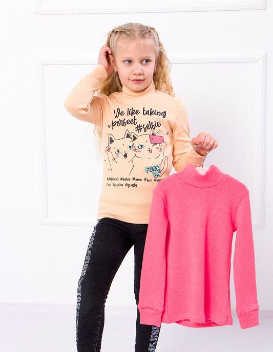 Набор водолазок для девочки Носи свое с котятами 122 см 2 шт. Бежевый/Розовый (6068-5-v7)