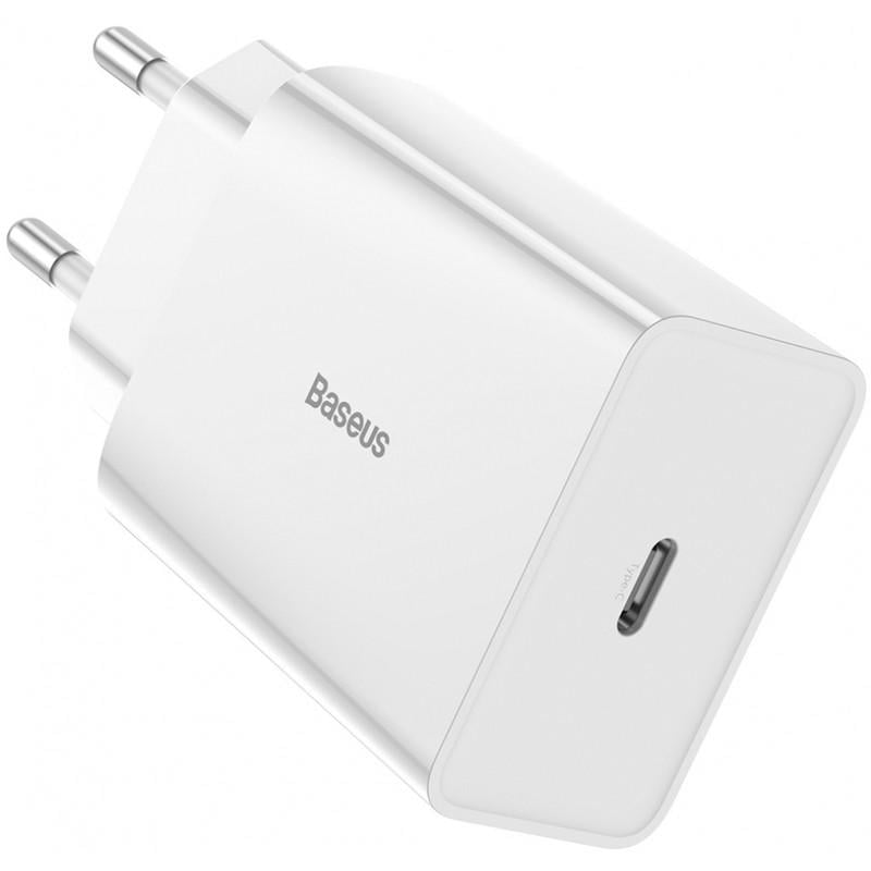 Пристрій мережевий зарядний Baseus Speed Mini 1Type-C QC Single PD3.0 3A CCFS-X02 18W White