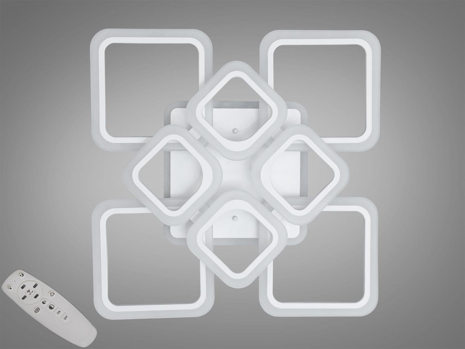 Люстра светодиодная смарт с пультом димером и цветной подсветкой 145W Белый (HA8060/4/4WH 3col dim) Люстра светодиодная смарт с пультом димером и цветной подсветкой 145W Белый (HA8060/4/4WH 3col dim)