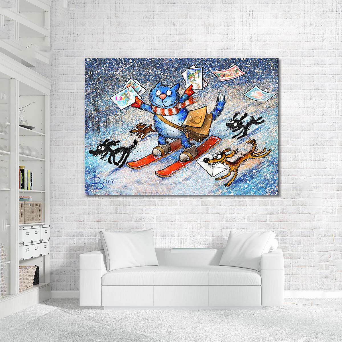 Модульная картина Новогодняя почта 1 модуль 40х60 см