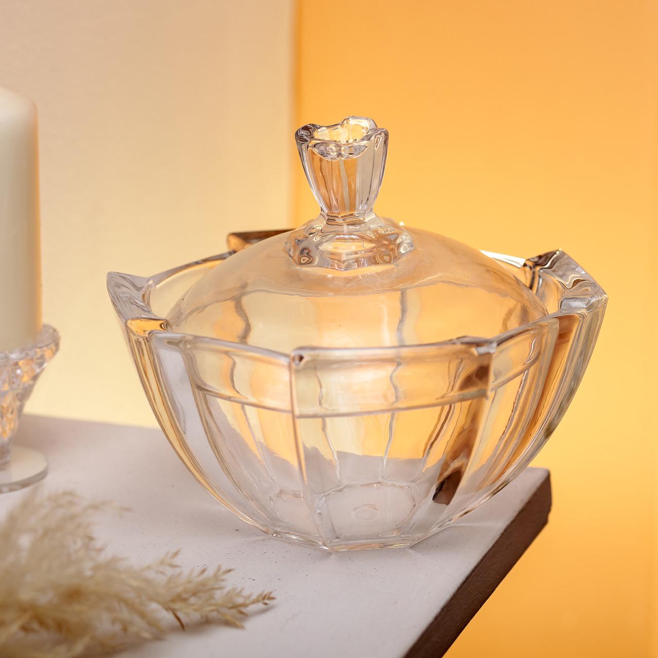 Цукорниця з кришкою кругла скляна Ø 15 см (HP-4-120) - фото 4 Цукорниця з кришкою кругла скляна Ø 15 см (HP-4-120) - фото 4