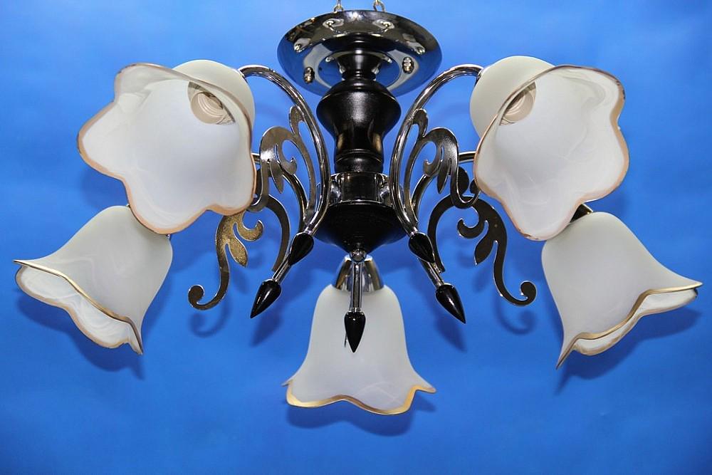 Люстра с плафонами Ray L82431/5 FGD+CR MIX Хром (IR006153) Люстра с плафонами Ray L82431/5 FGD+CR MIX Хром (IR006153)