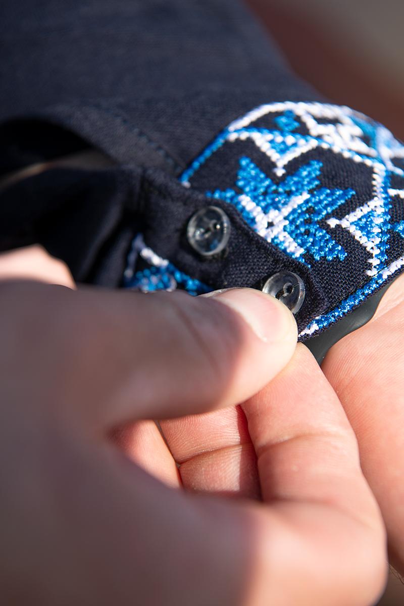 Вышиванка мужская из льна 3XL Темно-синий (2121243128) - фото 2 Вышиванка мужская из льна 3XL Темно-синий (2121243128) - фото 2