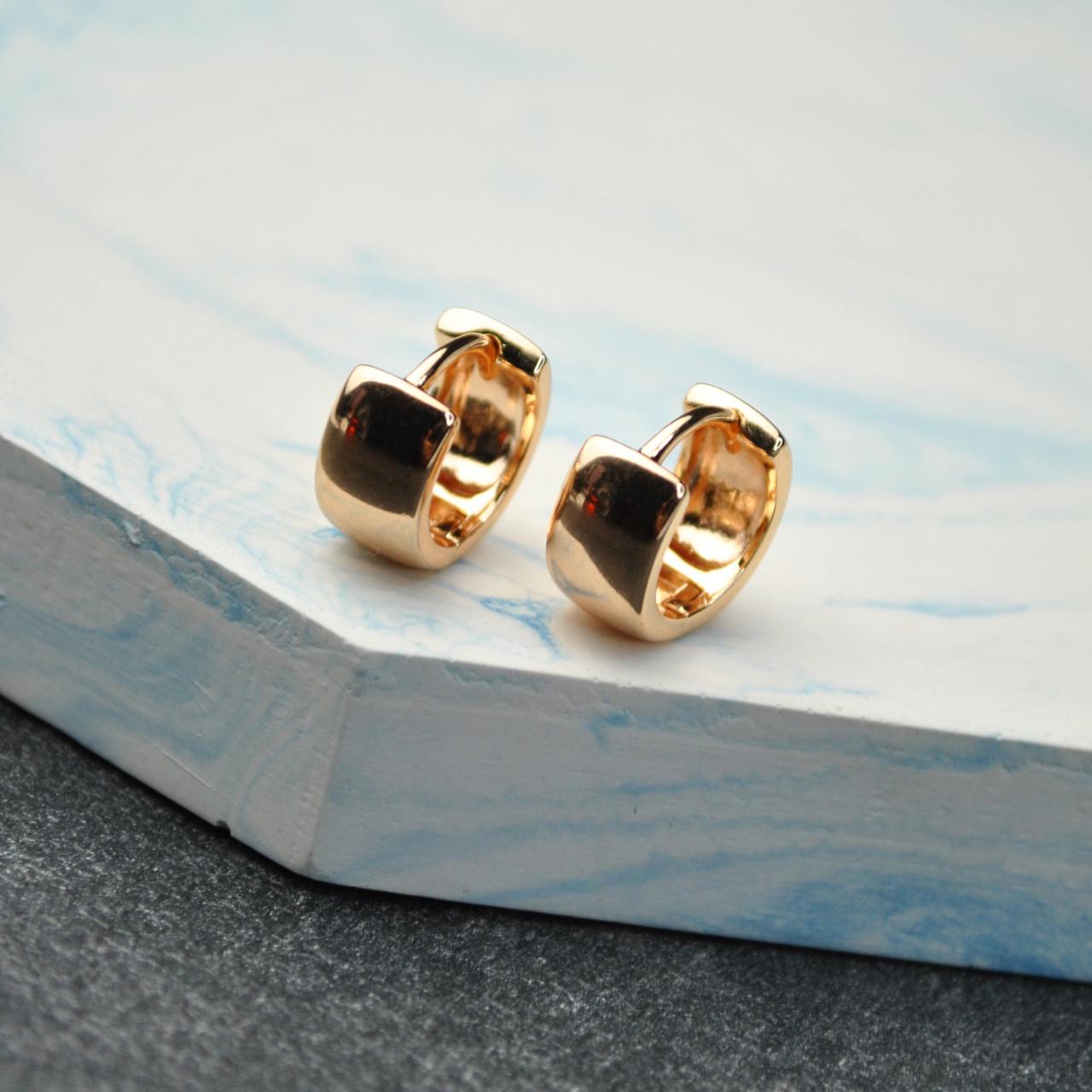 Сережки широкие медицинская сталь позолота 6 мм (x016)