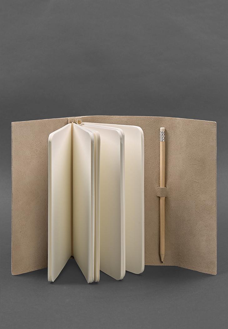 Блокнот жіночий шкіряний Софт-бук 1.0 Світло-бежевий (A-027676) - фото 2 Блокнот жіночий шкіряний Софт-бук 1.0 Світло-бежевий (A-027676) - фото 2