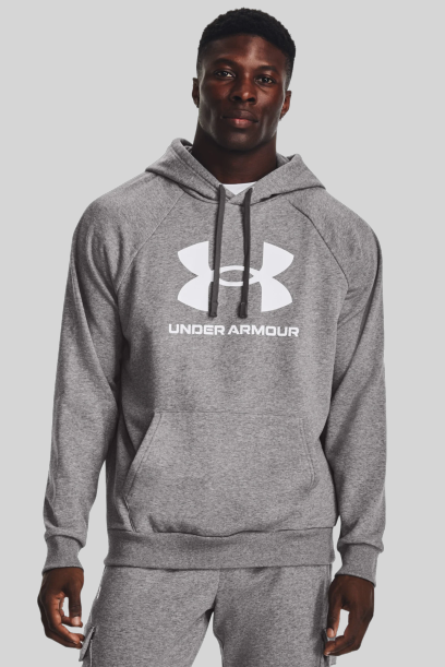 Кофта мужская Under Armour Rival Fleece Logo Hd M Серый (1379758-025) - фото 2 Кофта мужская Under Armour Rival Fleece Logo Hd M Серый (1379758-025) - фото 2