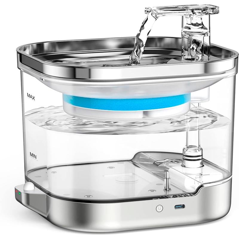 Поилка-фонтан для кошек и собак NPET WF190 2 л с аккумулятором датчиком движения нержавеющая сталь Прозрачный (1043) - фото 2 Поилка-фонтан для кошек и собак NPET WF190 2 л с аккумулятором датчиком движения нержавеющая сталь Прозрачный (1043) - фото 2