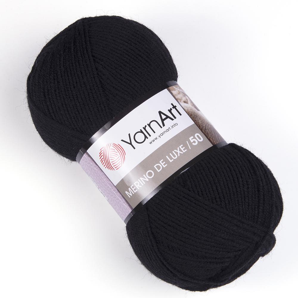 Пряжа YarnArt Merino De Luxe 585 Черный (6071)