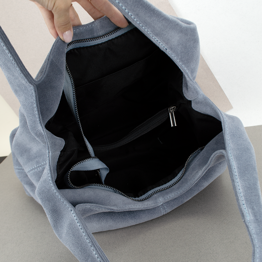 Сумка-шопер жіноча замшева Virginia Conti 03790 Джинсовий (2385341317) - фото 4 Сумка-шопер жіноча замшева Virginia Conti 03790 Джинсовий (2385341317) - фото 4