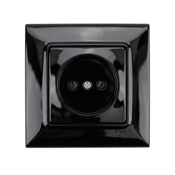 Розетка VIKO Linnera S без заземления Черный (22463-е)