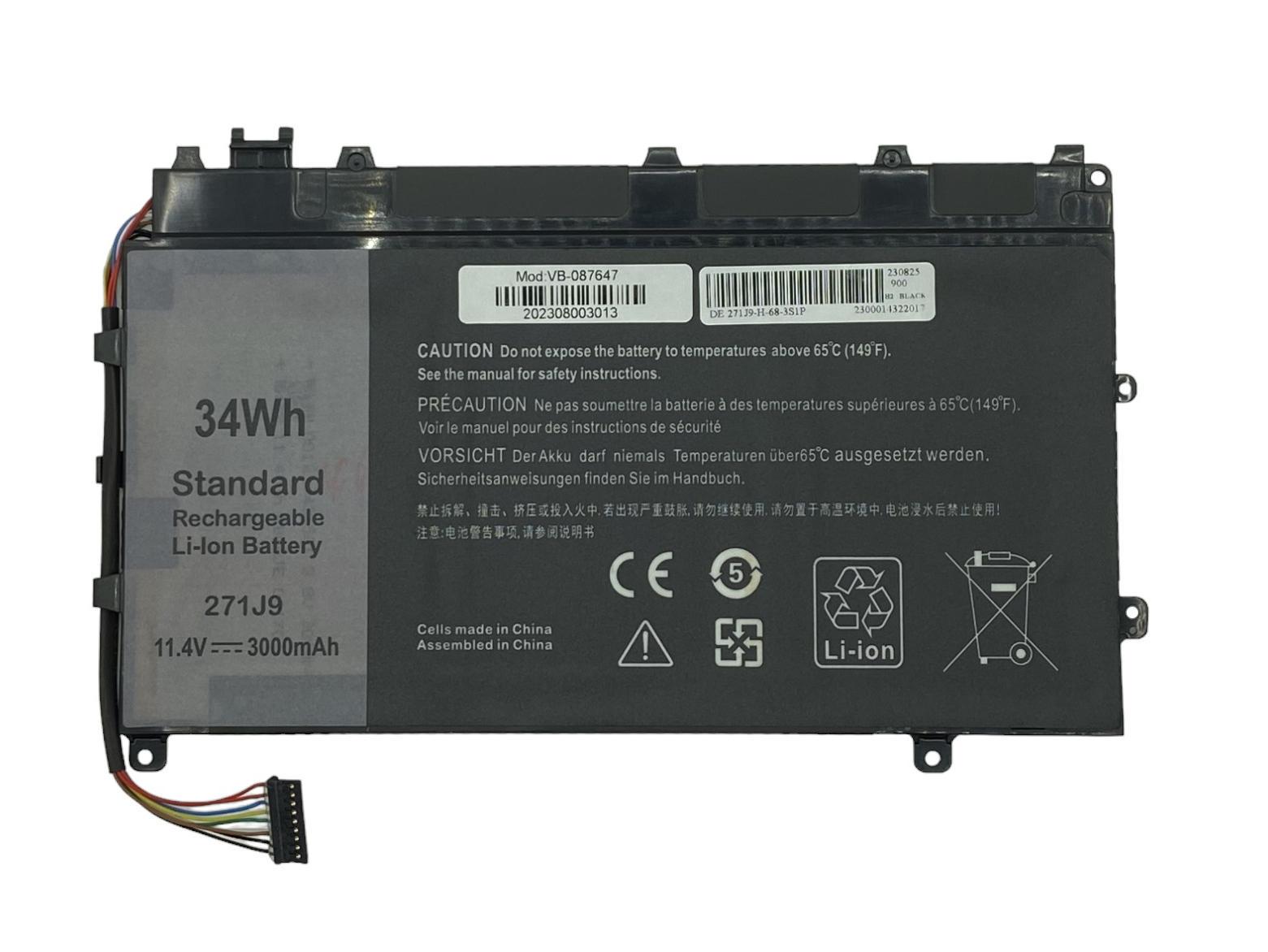 Аккумулятор для ноутбука Dell 271J9 Latitude 7350 11,4 V 3000 mAh OEM Black (087647)