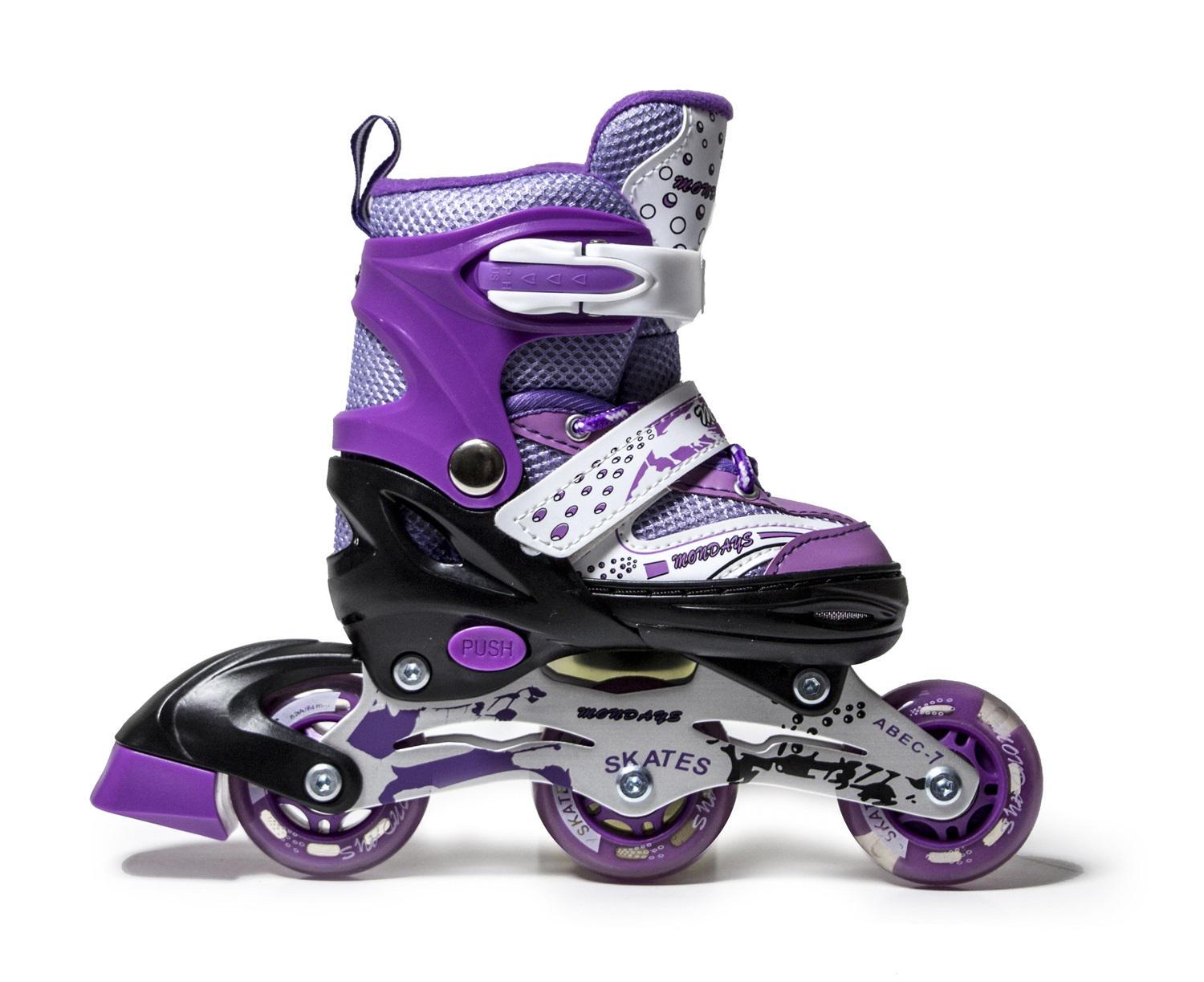 Роликовые коньки Happy Mondays колеса со светом PU 16-18 см р. 27-30 Violet (3521526) - фото 2 Роликовые коньки Happy Mondays колеса со светом PU 16-18 см р. 27-30 Violet (3521526) - фото 2