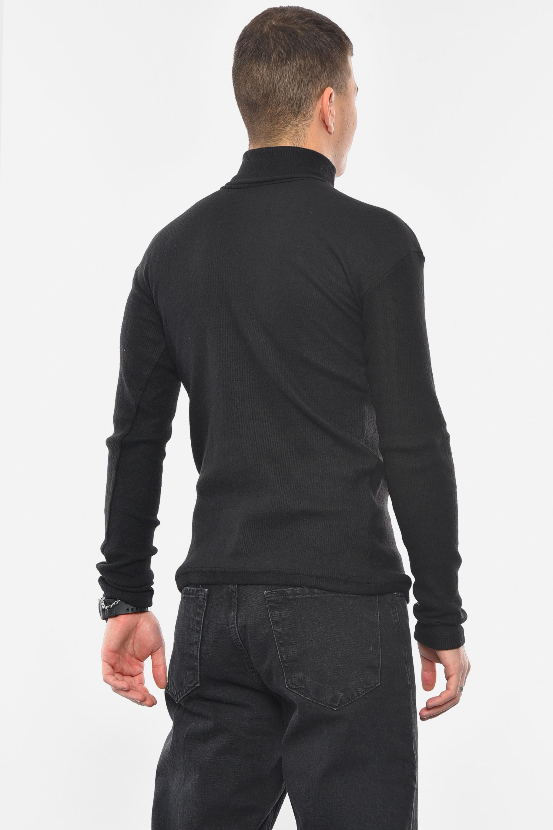 Гольф чоловічий однотонний Чорний XS-M (193727) - фото 3 Гольф чоловічий однотонний Чорний XS-M (193727) - фото 3