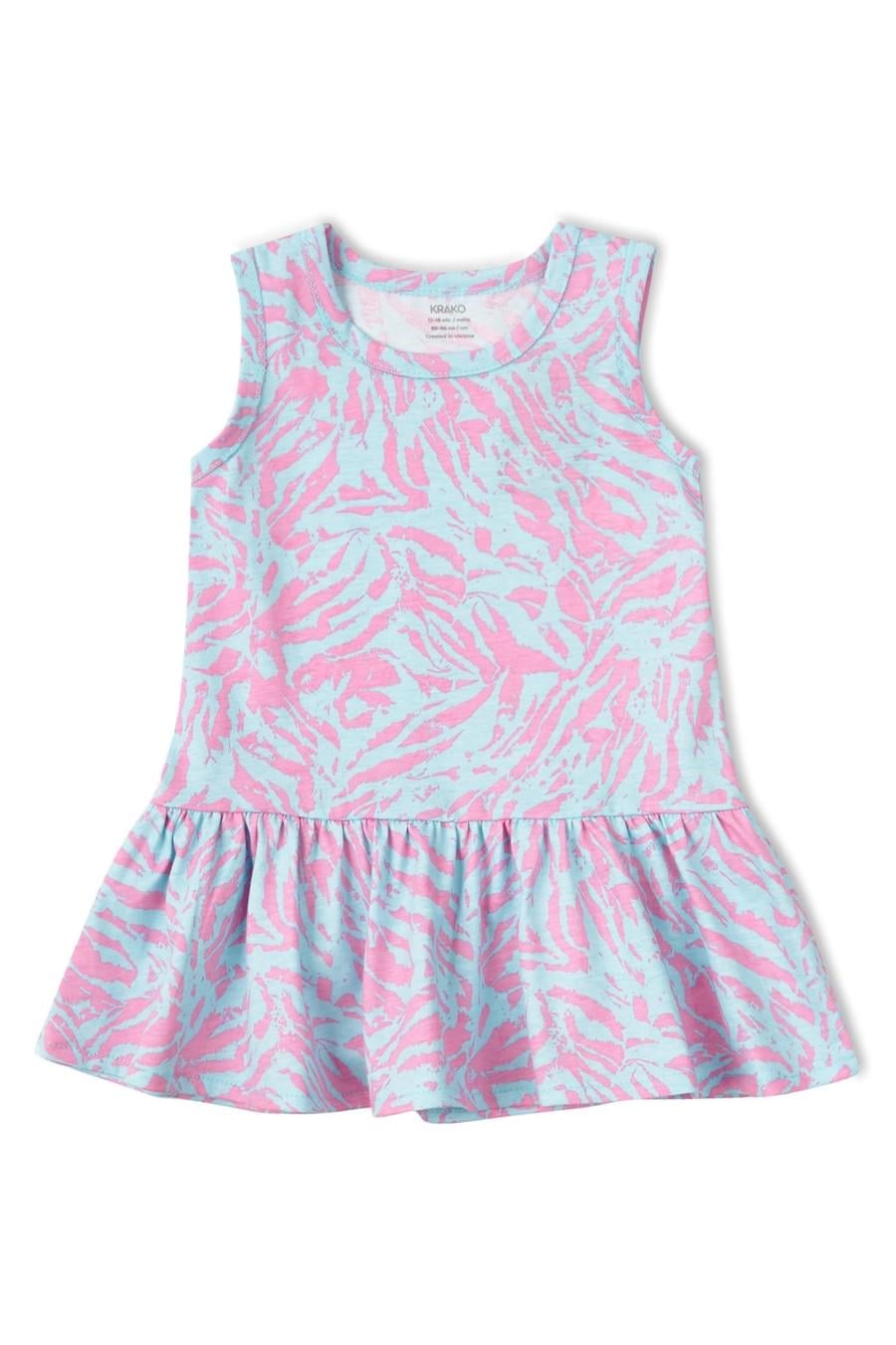 Платье KRAKO 110-116 см Розово-бирюзовый (77401)