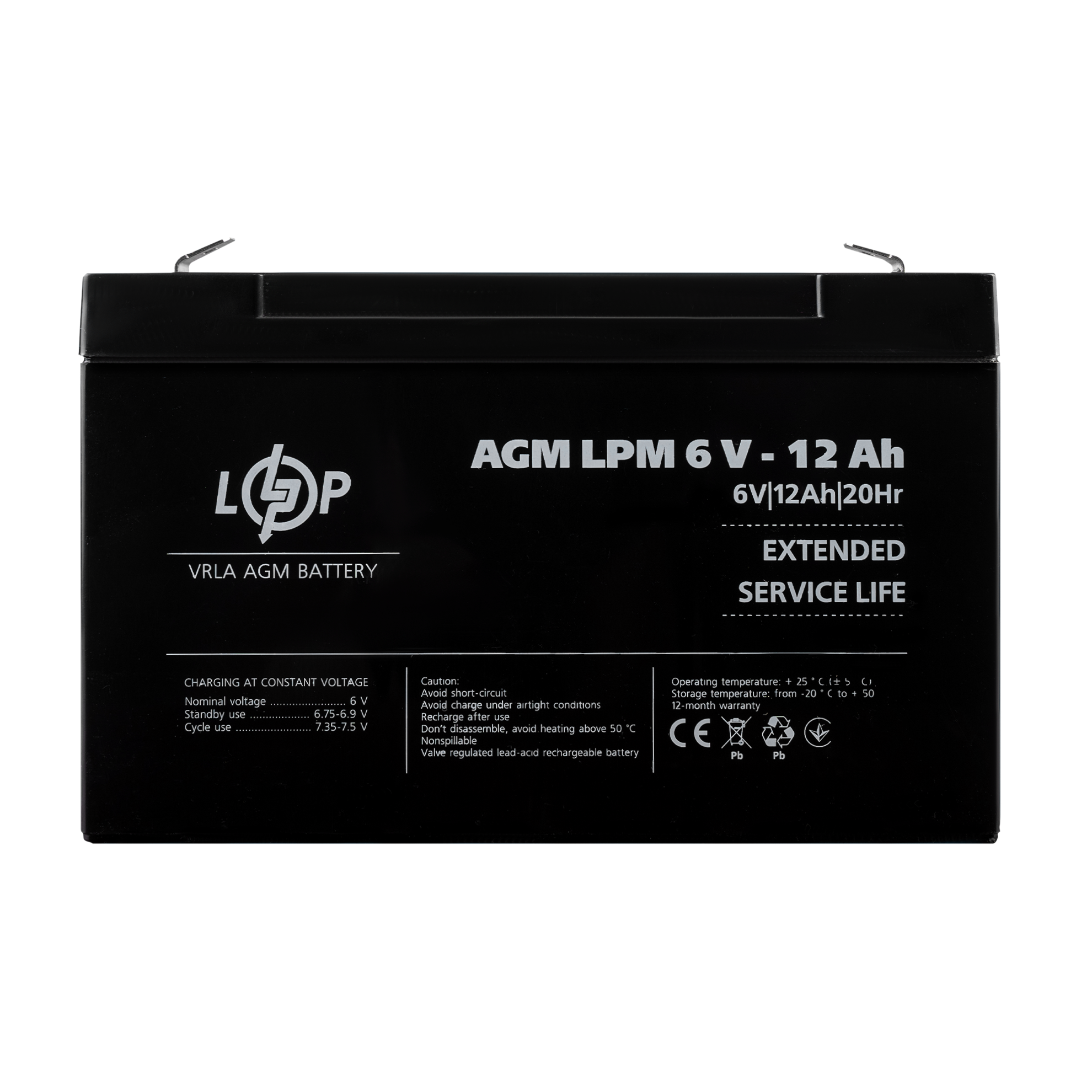 Аккумулятор AGM LPM 6V 12 Ah - фото 1