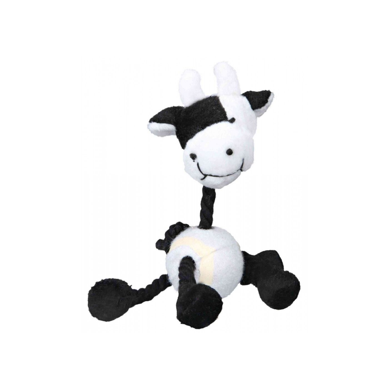 Игрушка для собак Trixie Корова с теннисным мячом и веревкой плюш 16 см (4011905361215)