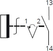 Переключатель TechnoSystems XB2-BJ41 1NO I-0 длинная рукоятка с самовозвратом (5500268) - фото 3