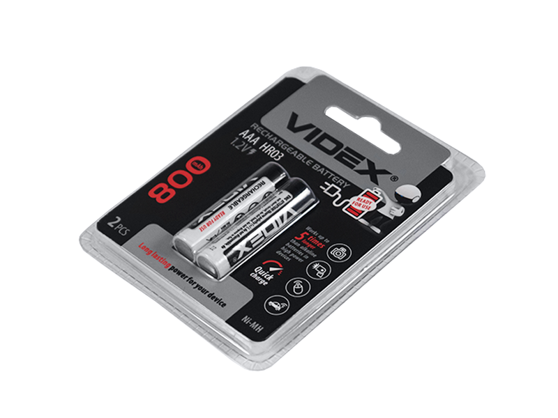Аккумулятор Videx AAA/HR03 800 mAh 2 шт