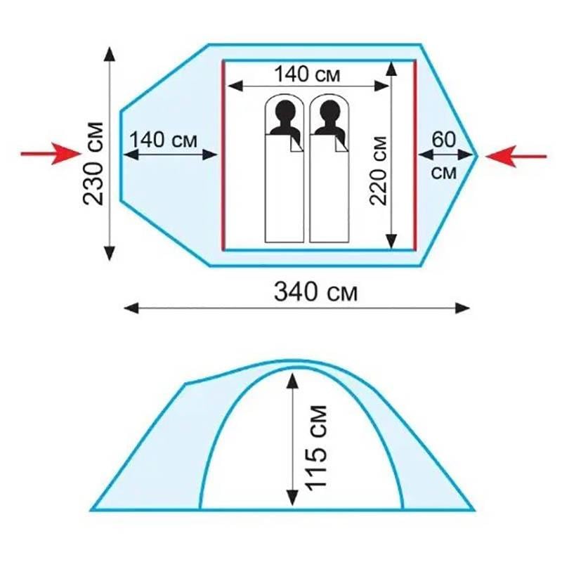 Палатка 2-х местная Tramp Colibri Plus V2 (33876) - фото 2