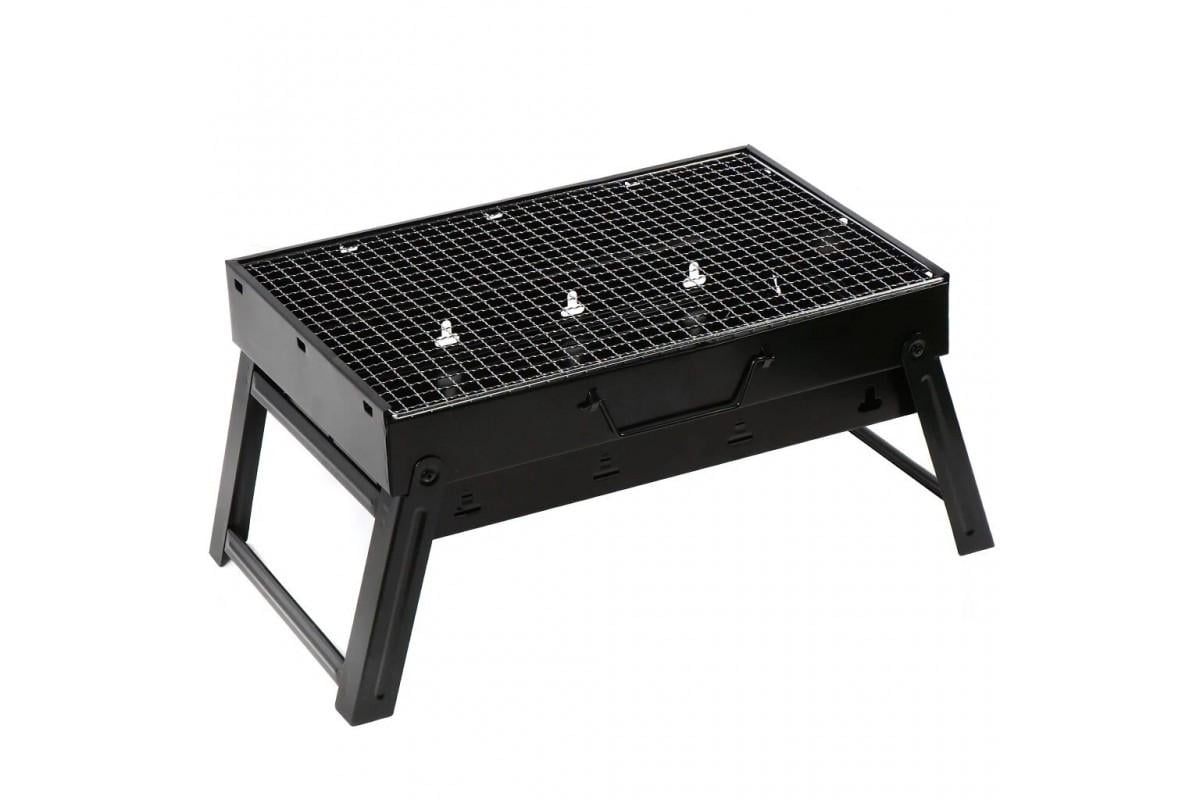 Мангал складной с ножками и решеткой 30х43см черный
