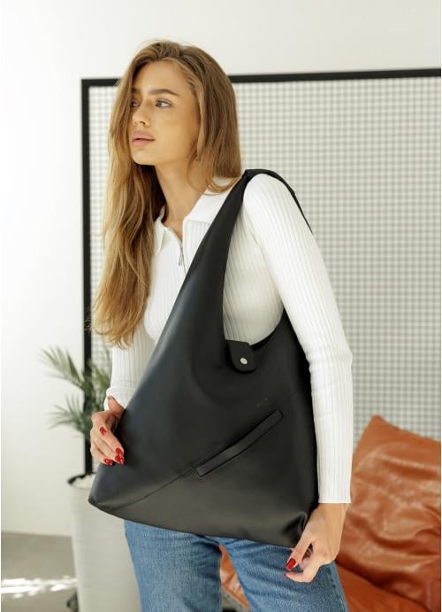 Женская сумка хобо Sambag со съемным кошельком Черный (750040835)