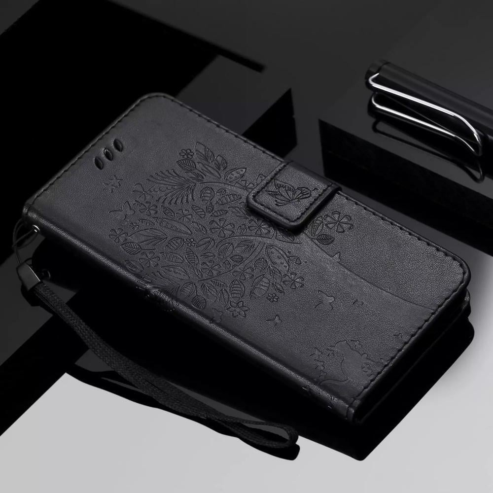 Чехол книжка Xiaomi Redmi Note 13 (чехол кот и дерево) Black (35776-2B)