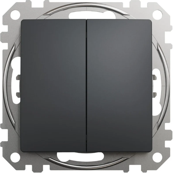 Выключатель двойной Schneider Sedna Design Черный (28488526)