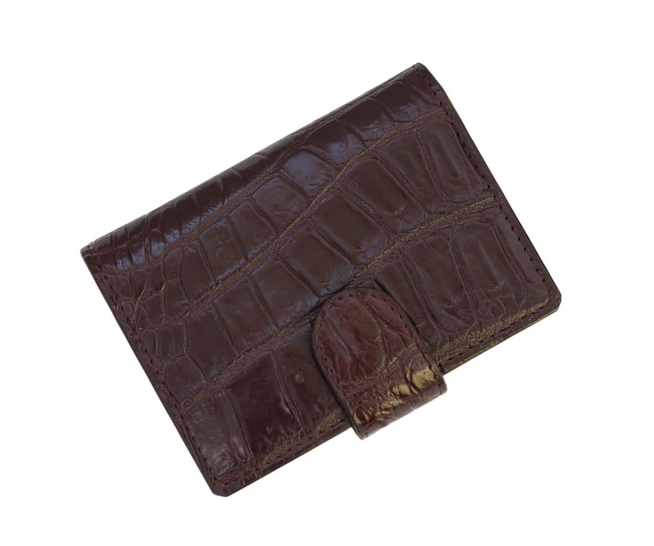 Визитница из кожи крокодила Ekzotic Leather Коричневый (crc03)