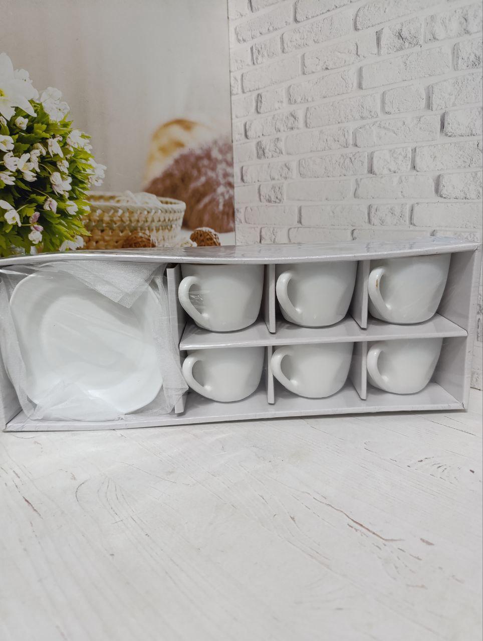 Чайний сервіз SNT 30123-03 склокераміка 220 мл 12 предметів Білий (30368903) - фото 2