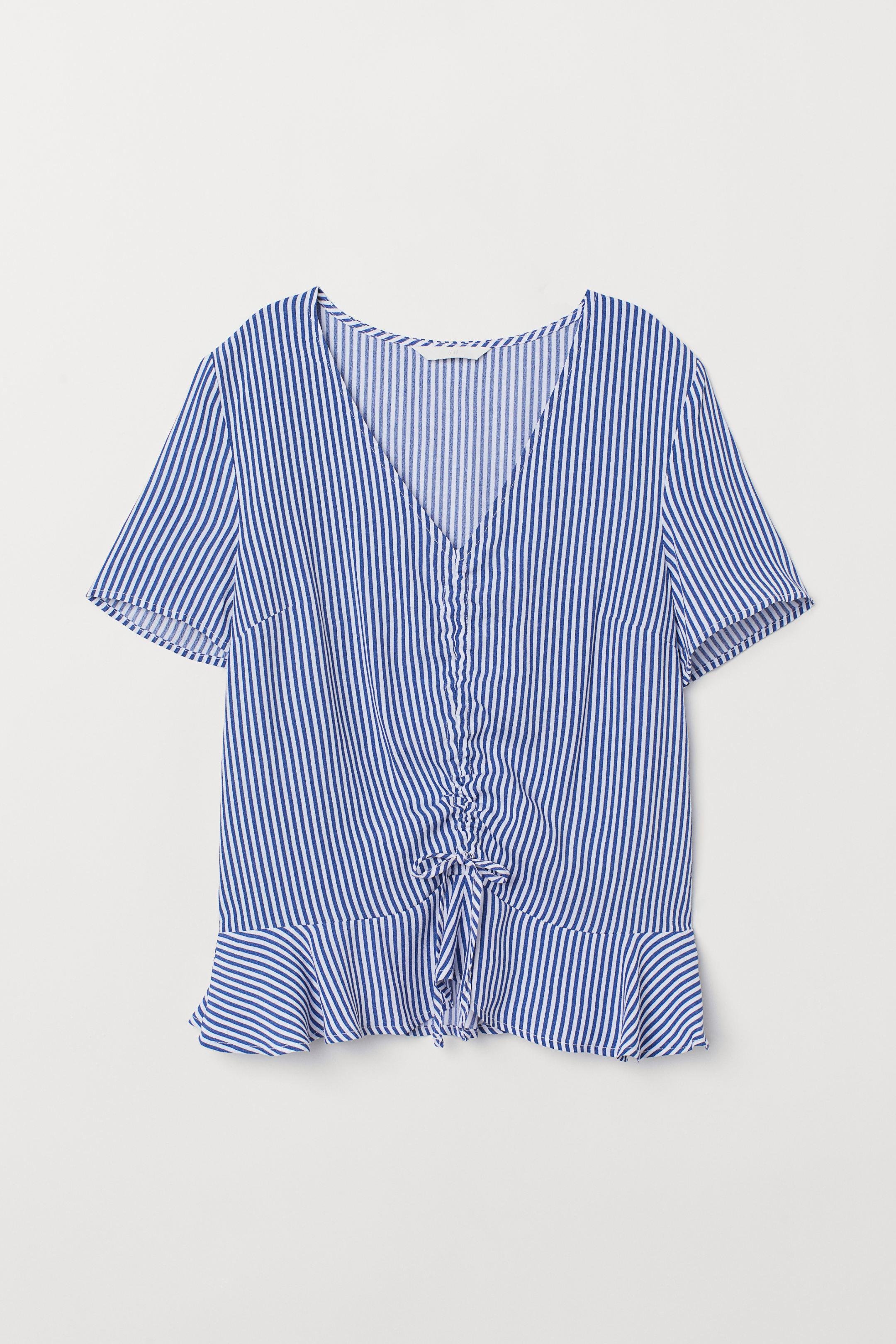 Блуза H&M Полоска р. 36 Бело-синий (7472169)