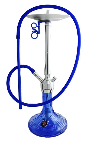 Кальян из алюминия AMY Deluxe 068.01 Alu Luna со стеклянной колбой Silver/Blue (AOALU-BU)