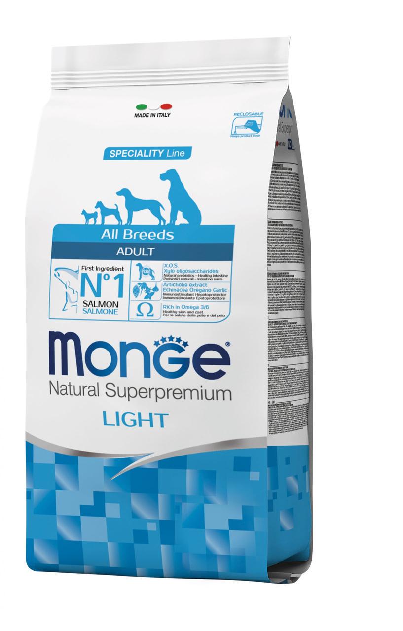 Корм для дорослих собак Monge dog All Breeds Light Лосось з рисом 2,5 кг (800947001228)
