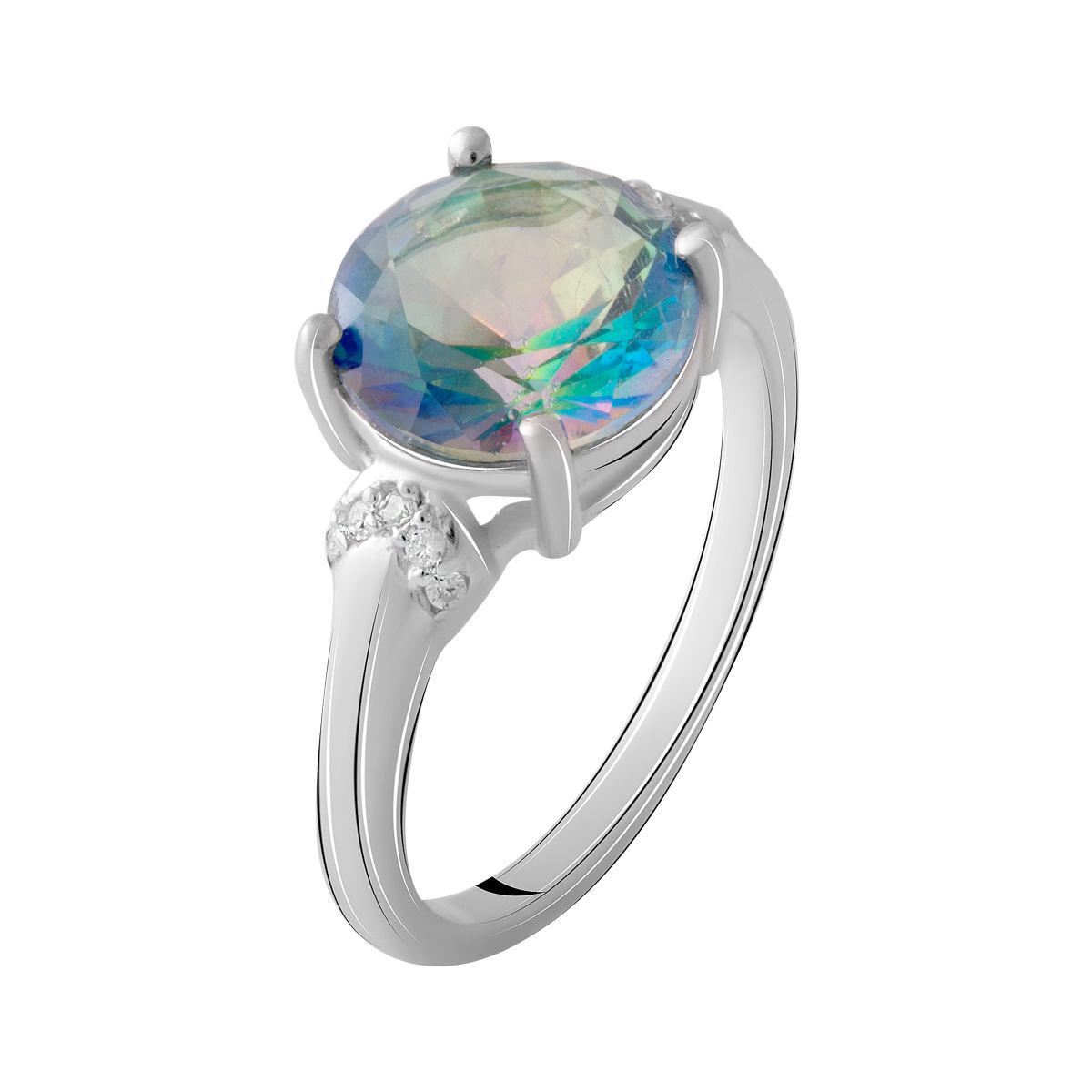 Кольцо серебряное с мистик топазом 6,555 ct 3,6 г р. 17,5 (2068006)
