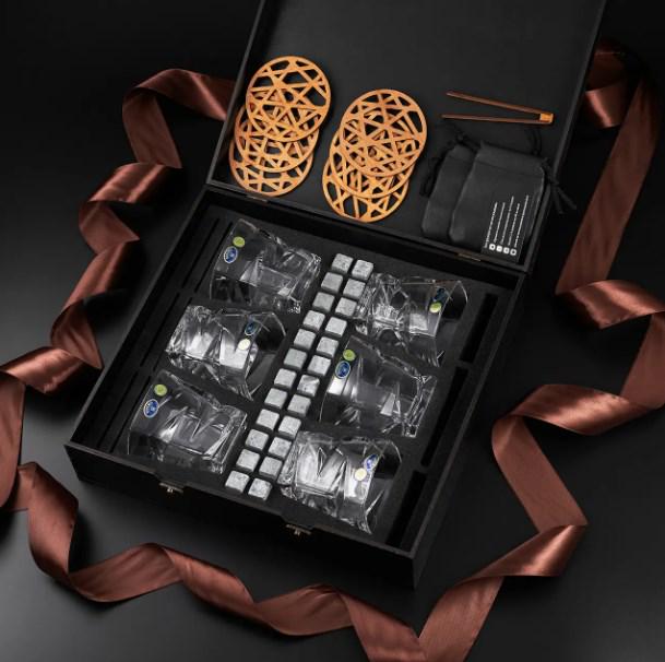 Набор камней для виски Whiskey Stones 24 шт. и 6 стаканов Bohemia Zig-Zag 300 мл - фото 3