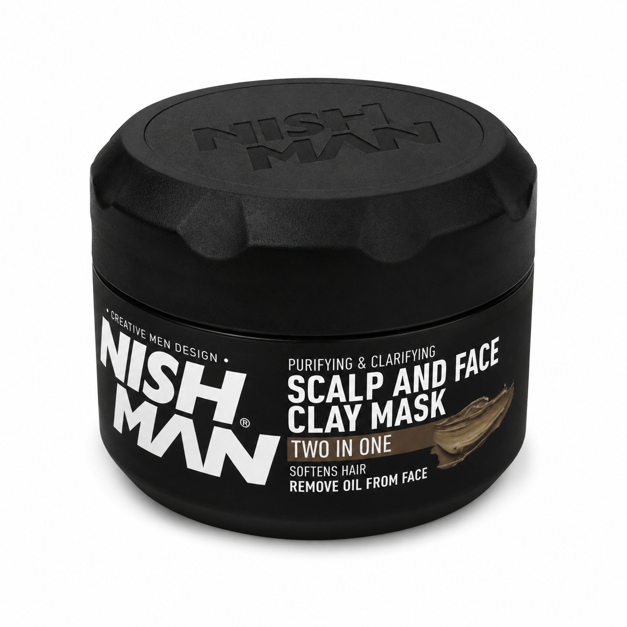 Маска для шкіри голови та обличчя з глини Nishman Scalp & Face Clay Mask 450 г