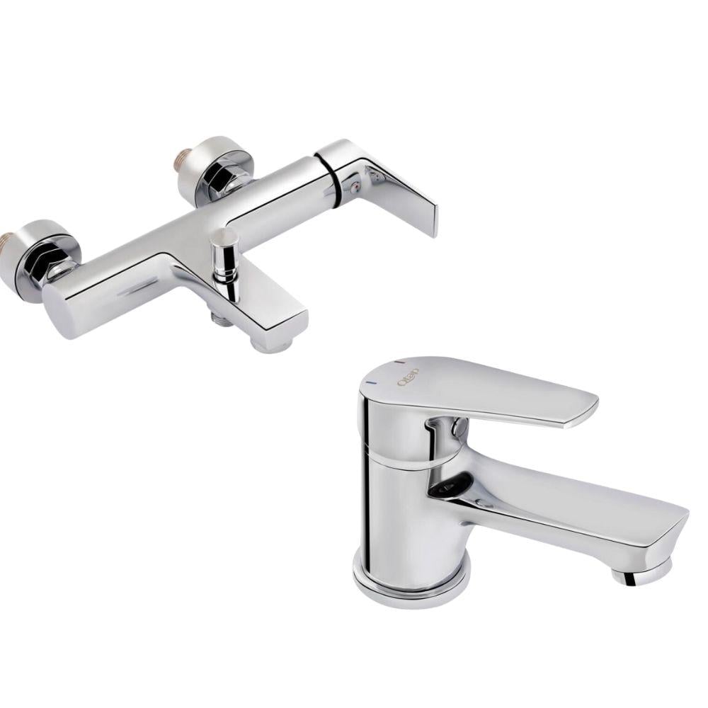 Набор смесителей Qtap QTORTCRM001/QTST3045102DC Ortiz 2в1 для ванны Хром