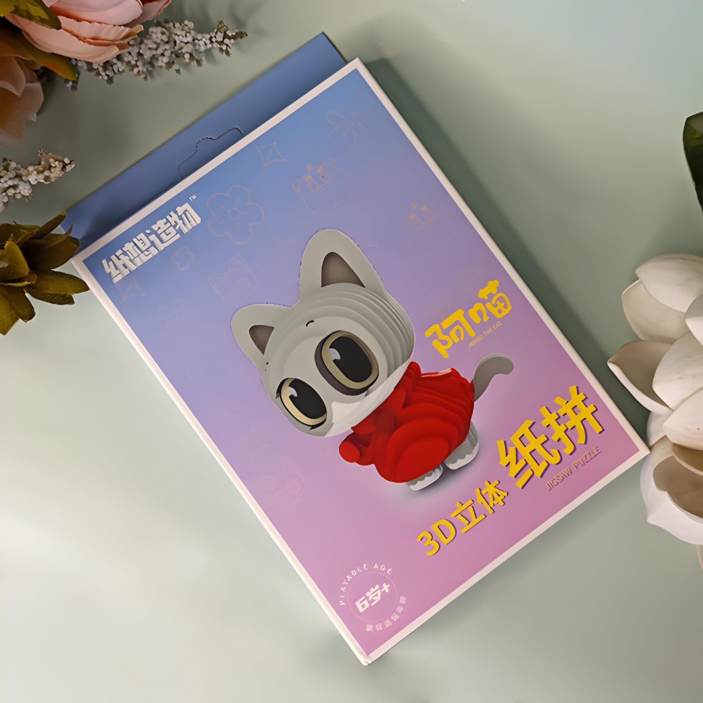 Конструктор 3D-пазл картонний Котик у светрі (Zx-010) - фото 2