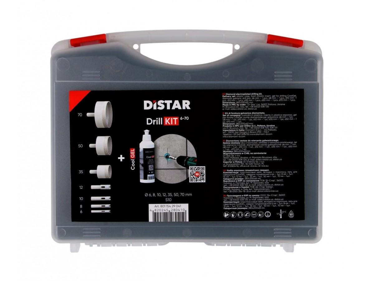 Набор коронок Distar DrillKIT для плитки ф 6-8-10-12-35-50-70 мм 7 шт. (89568442140) - фото 1