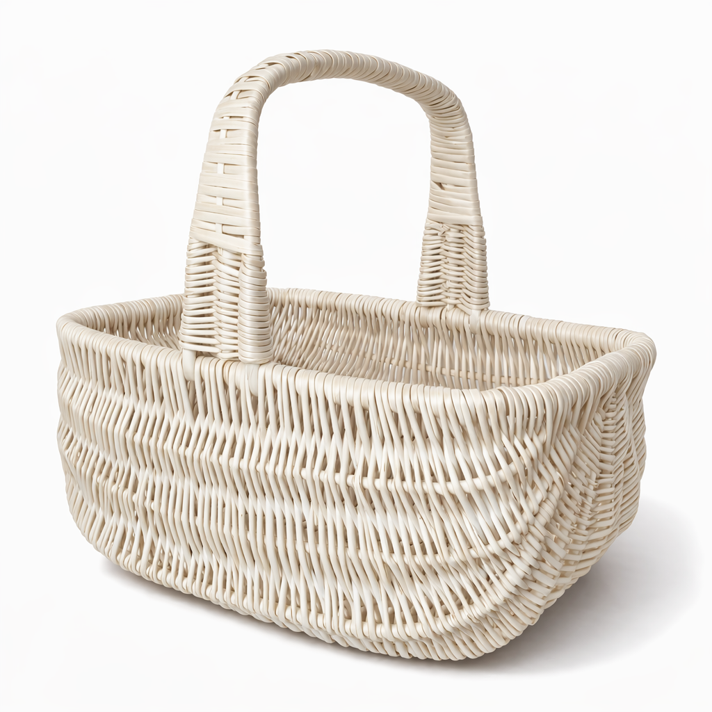 Корзина для пасхальных праздников Голендер плетеная из лозы Белый (10004)