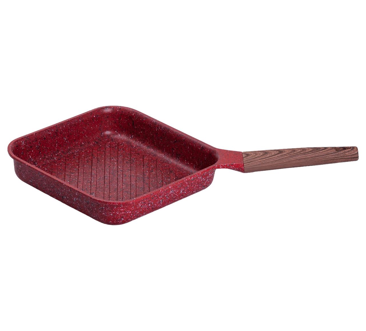 Сковорода-гриль MGC алюмінієва квадратна з антипригарним покриттям 2,5 л 24 см Red - фото 4 Сковорода-гриль MGC алюмінієва квадратна з антипригарним покриттям 2,5 л 24 см Red - фото 4