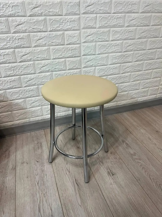 Табурет кухонний TEDDY металевий з м'яким сидінням 35х45 см Бежевий/Хром (28374140)