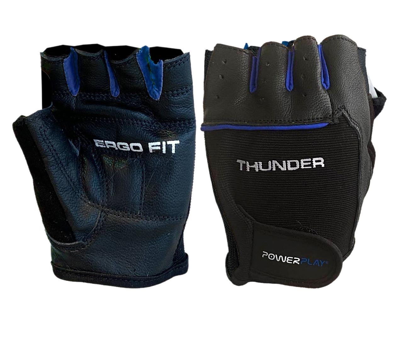 Рукавички для фітнесу PowerPlay 9058 Thunder M Black/Blue (21463096) - фото 1