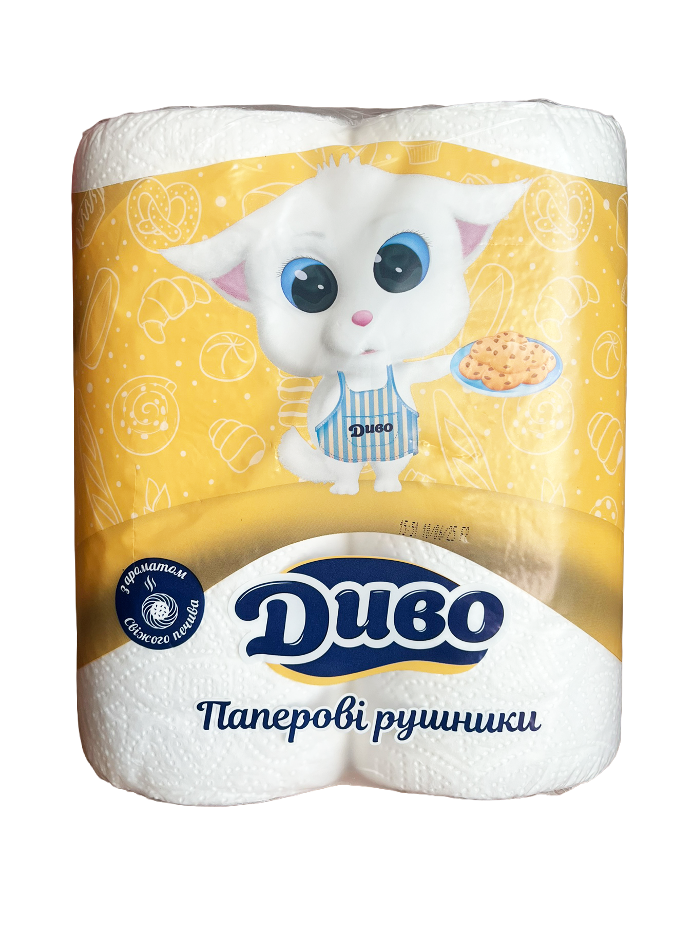 Паперові рушники Диво 2 шари 2 рулони з ароматом свіжого печива (133875)