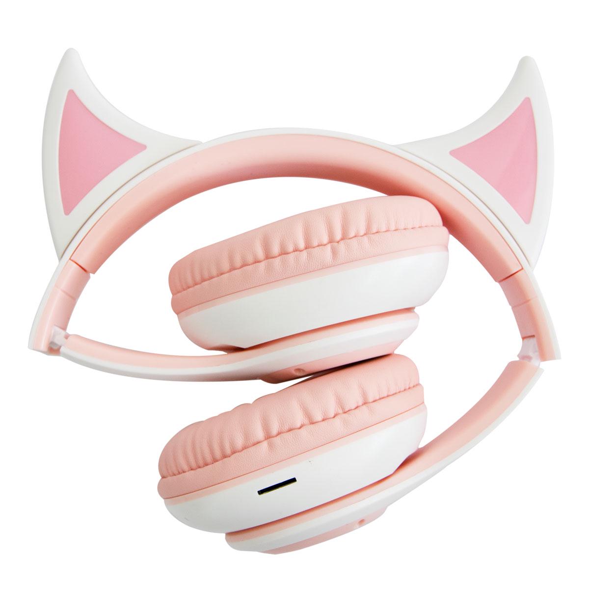 Наушники с ушками Wireless Headset STN-25 Bluetooth Розово-белый (1010161-Pink) - фото 5