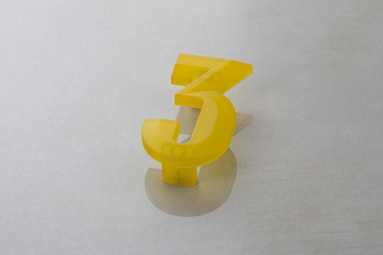 Меблева ручка Poliplast цифра трійка РП-3 Прозорий жовтий (16132) - фото 1 Меблева ручка Poliplast цифра трійка РП-3 Прозорий жовтий (16132) - фото 1