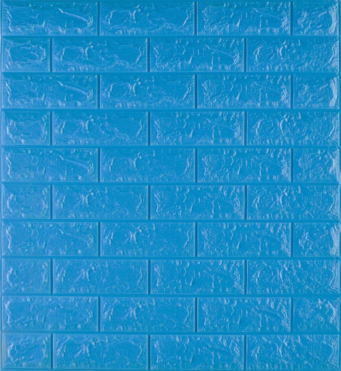 3D-панель декоративна самоклейна під цеглу 700x770x7 мм Синій (112)