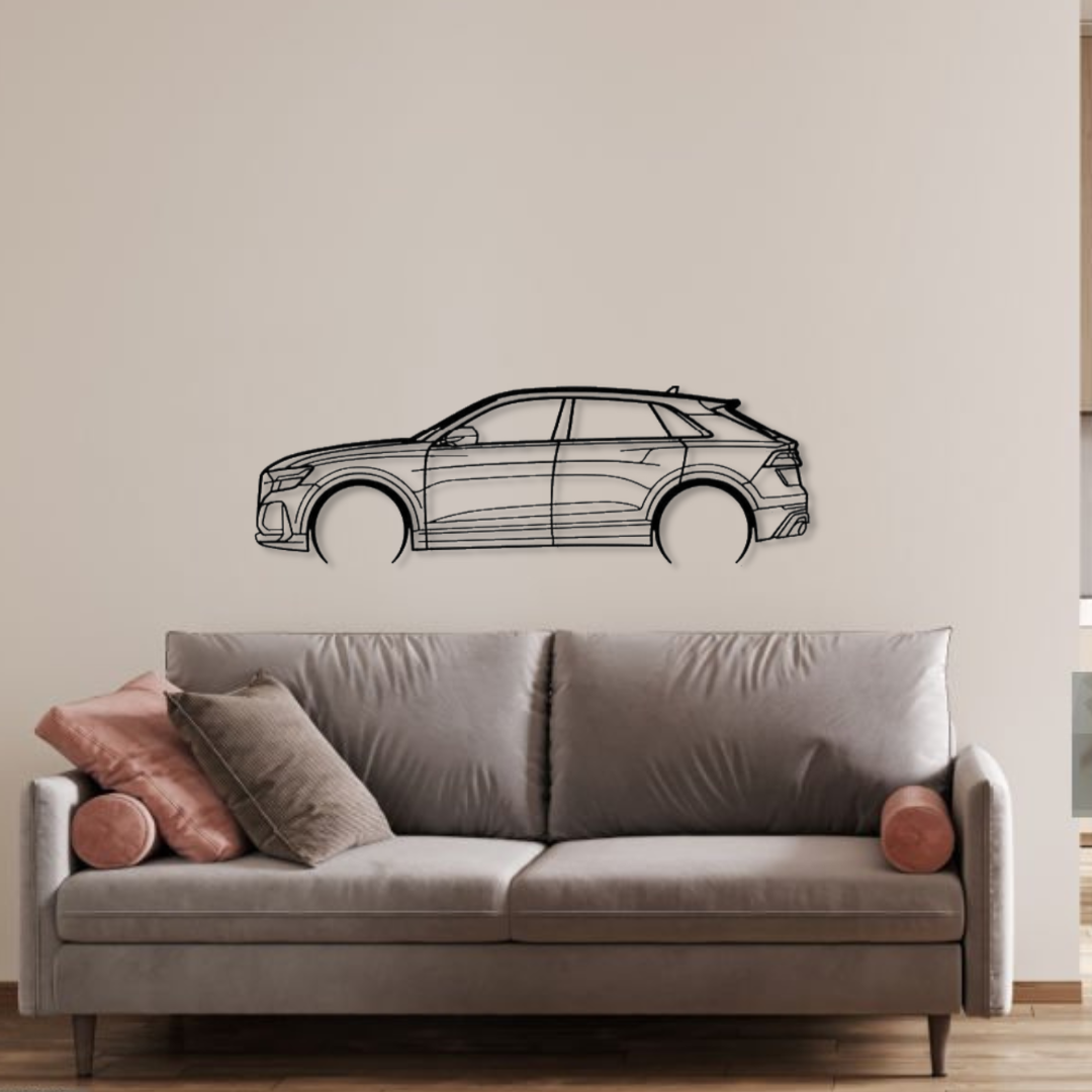 Декор на стену авто Audi RS Q8 2022 из металла 120 см (auto392)